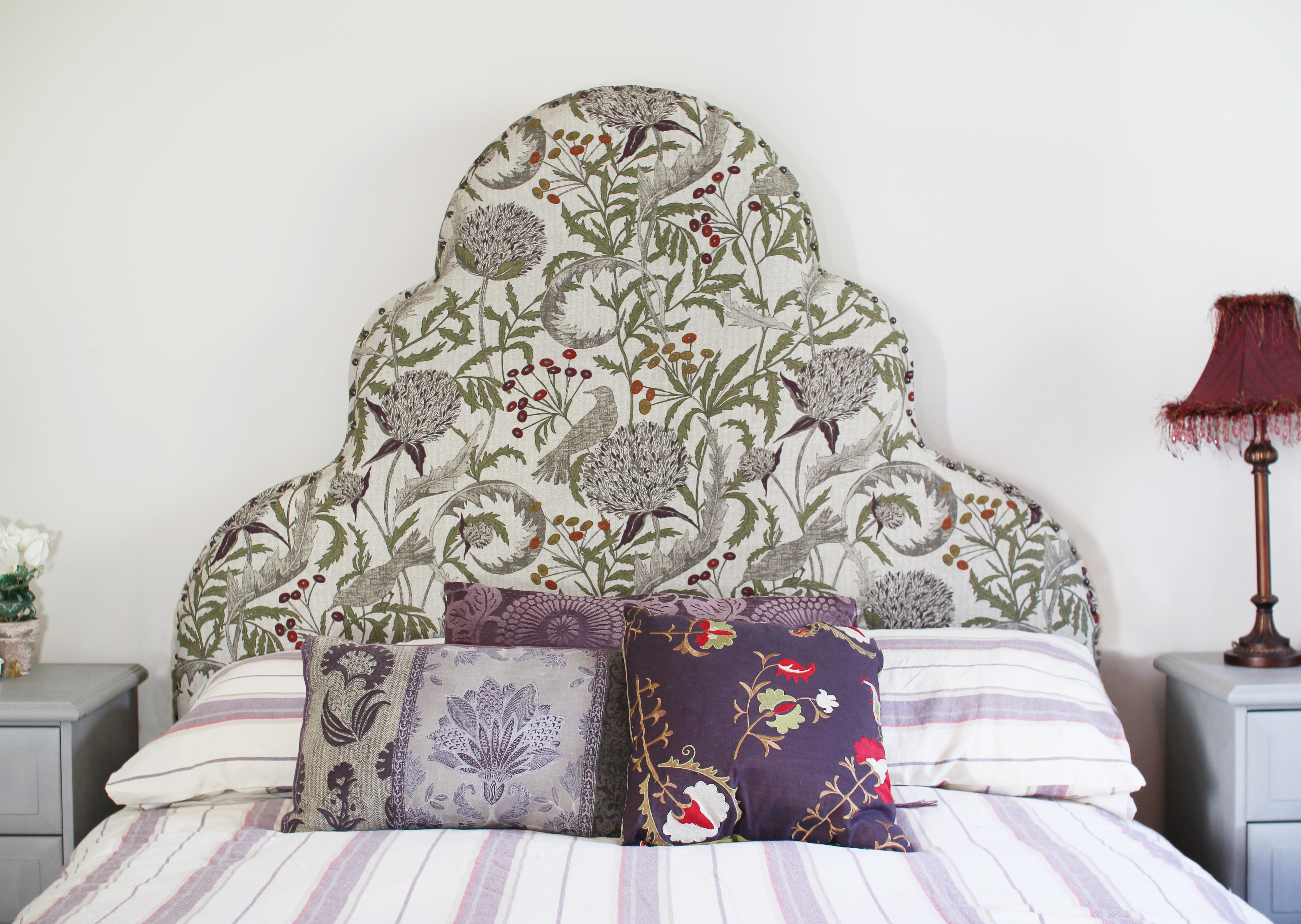 Bespoke Bedheads, made to order by Sarah Maidment Interiors, Berkhamsted, Herts