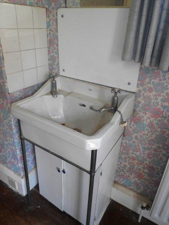 Old bathroom basin from 1930's house restoration - project managed by Sarah Maidment Interiors, interior designer, Berkhamsted, St. Albans, Hertfordshire 