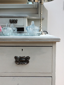 An upcycled and painted dressing table, designed and restored by Sarah Maidment Interiors, Berkhamsted, Herts